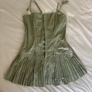 Lioness Green Pleated Sundress